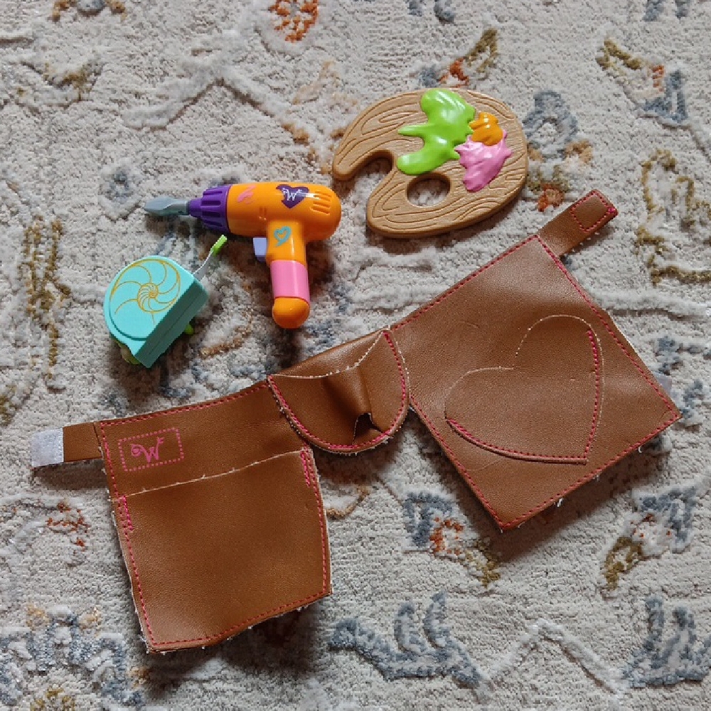 Kids Toy Tool Set with Brown Apron